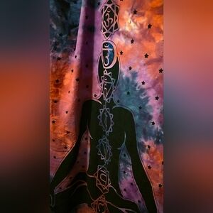 Large Wall Tapestry Cloth Chakra Yoga Meditations. Purple, Red And Blue